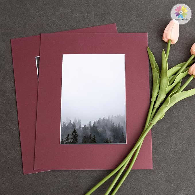 Mat Board Center, 8x10 for 5x7 Maroon Color Mats - Image 7