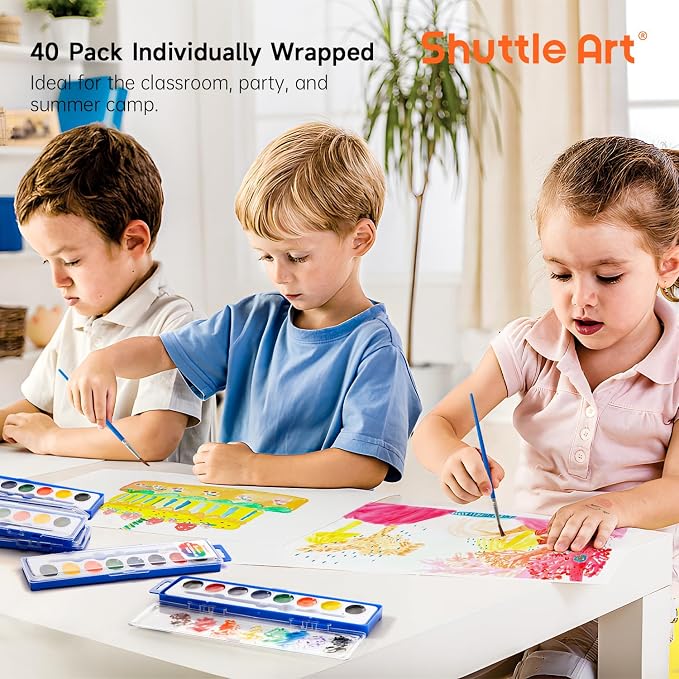 Shuttle Art 40 Pack Watercolor Paint Set, 8 Colors Watercolor Paint - Image 7