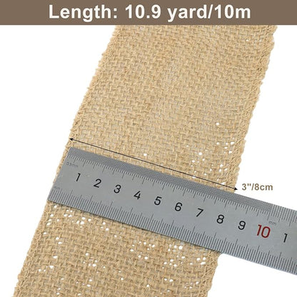 3" Wide Natural Burlap Fabric Roll - Image 2