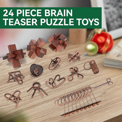 24 Pcs Brain Teaser Puzzles for Adults Teens - Image 3