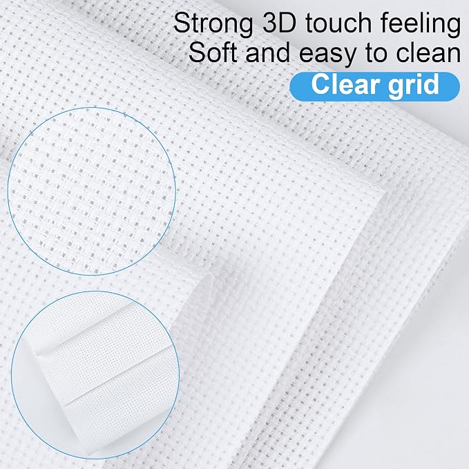 MYFAMIREA 16PCS Cross Stitch Fabric, 4 Sizes White Aida Cloth 14 Count Craft - Image 3
