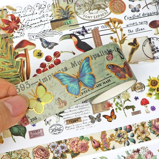 37 Rolls Vintage Washi Tape Set - Image 4