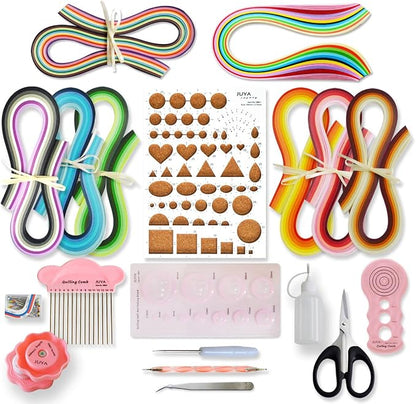 JUYA Paper Quilling Kit with Pink Tools 960 Strips Board Mould Crimper Coach by JUYACrafts
