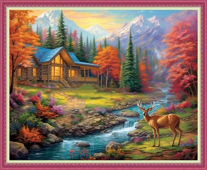 Disnesart Cross Stitch Stamped Full Embroidery Kits DIY 11CT Cotton Thread by Unknown