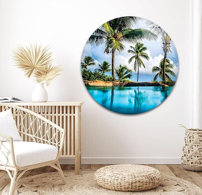 My Photostation.com 28Wx18H'' Island & Blue Sea Glass Wall ArtTempered Glass - Image 5