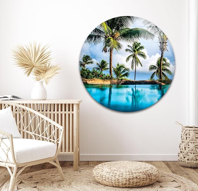 My Photostation.com 20Wx14H'' Island & Blue Sea Glass Wall ArtTempered Glass - Image 5