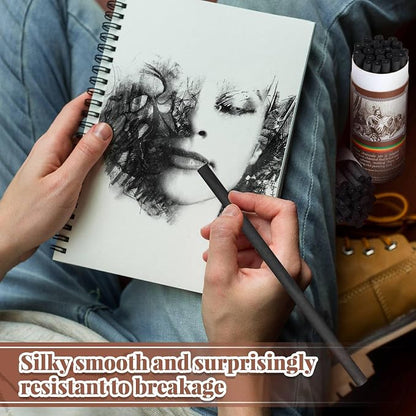 Gueevin 50 Pcs Willow Charcoal Sticks, Willow Charcoal, and Fine Art Christmas - Image 3
