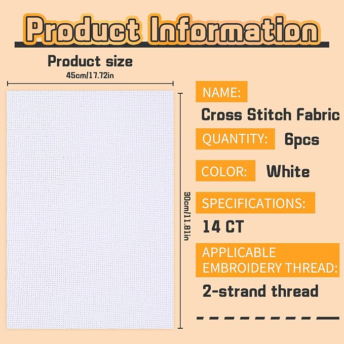 6 Pcs Cross Stitch Fabric, Needlework, Embroidery Decoration Crafts - Image 6