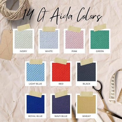 2 Sheets of Green 14 Count Aida Cloth – 21 x 21 Inch Pre-Cut Fabric Squares – - Image 3
