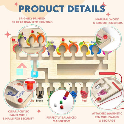 Magnetic Maze Board for Kids Age 3-5, Montessori Educational Wooden for All - Image 2