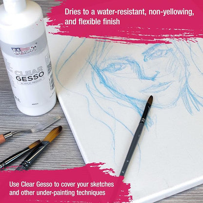 U.S. Art Supply Clear Gesso Primer - Image 4
