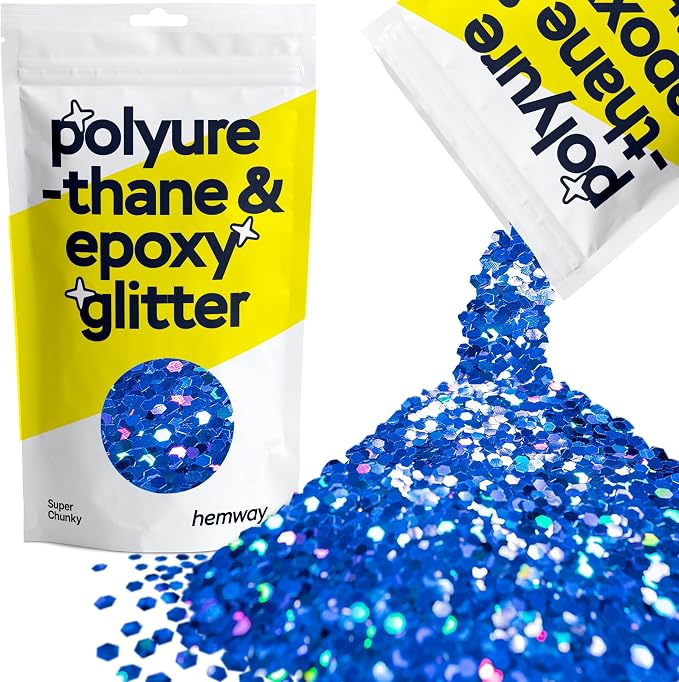 Hemway Glitter for Resin 100g Sapphire Blue Holographic Metallic Crystals for by Hemway