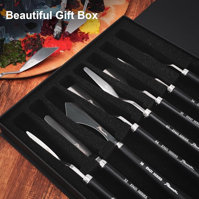PHOENIX High Flexible Palette Knife Set, 8 Pieces Stainless Steel Painting - Image 8
