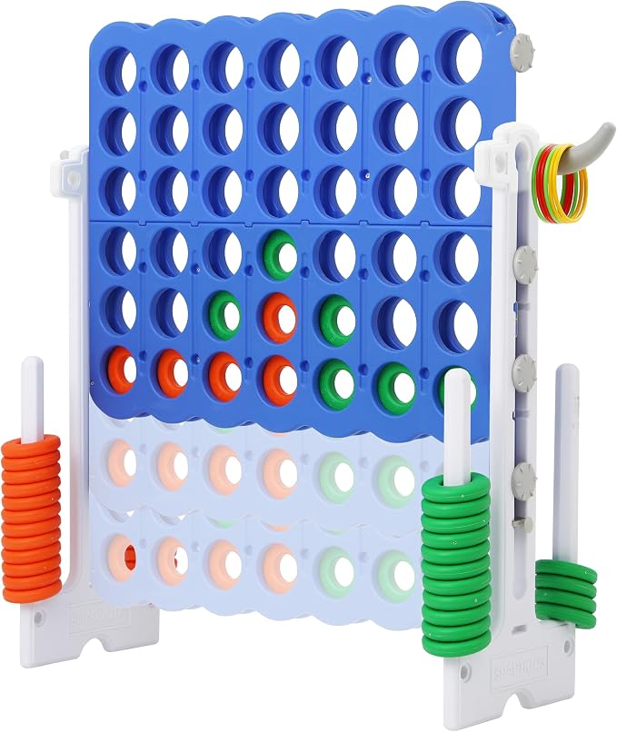 SDADI Height-Adjustable Giant 4-in-a-Row Game, 2-in-1 Jumbo 4-to-Score & Ring by SDADI