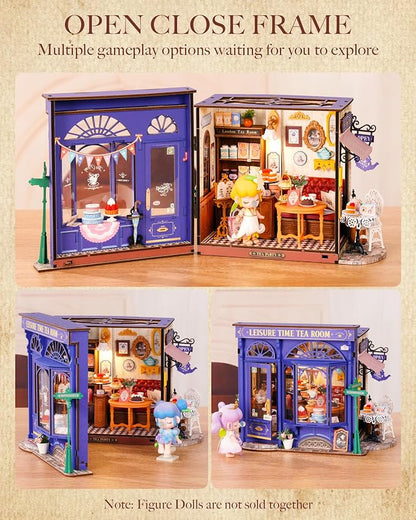 Rolife DIY Miniature House Kit Leisure Tea Time, 3D Book Nook Openable - Image 4