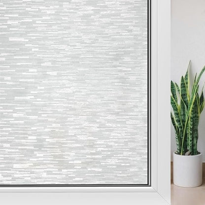 Haton Window Privacy Film, Frosted Glass Static Cling Sun Heat Blocking Window by HatonHomeDecor