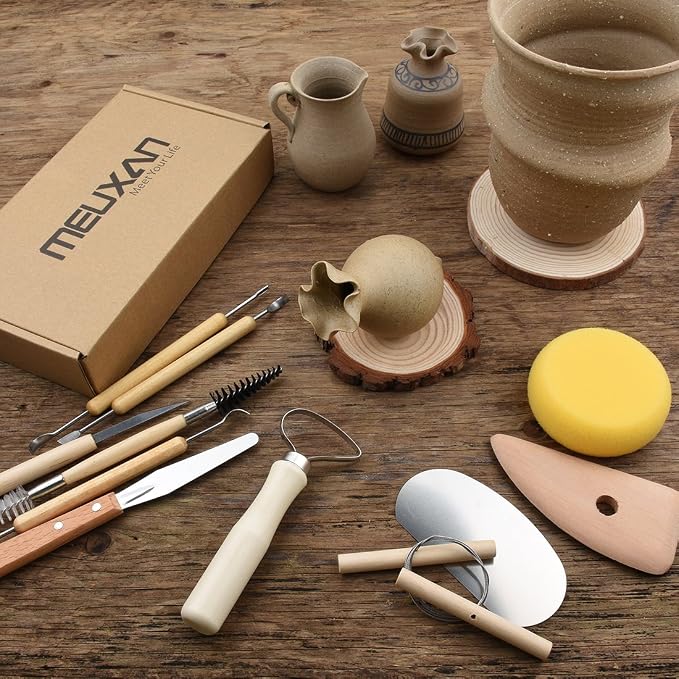 Meuxan 40PCS Pottery Tool Set Clay Sculpting Modeling Tools - Image 2