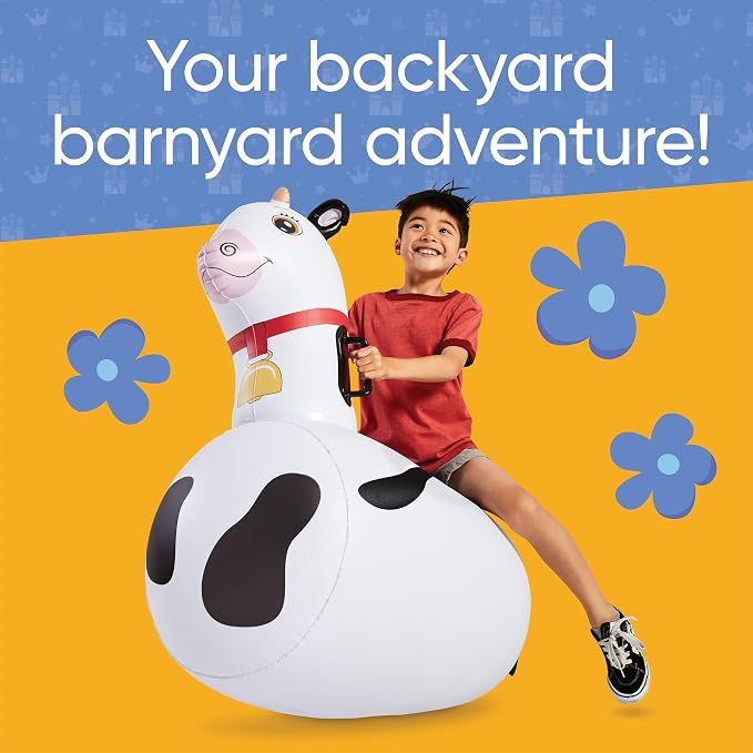 Hearthsong Hop N Go Inflatable Bouncy Cow Riding, Hopping Toys - Image 4
