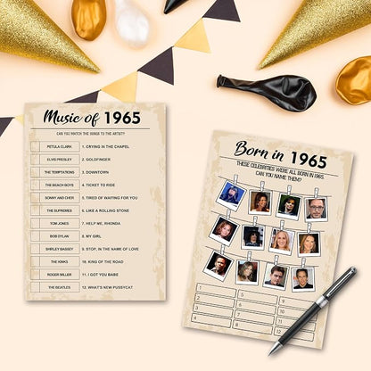QUPT 60th Birthday Party Games, Born in 1965 Games Bundle, Birthday Party - Image 5