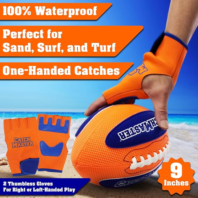 Funwares CatchMaster Water Football Set – Lightweight, Double-Laced Ball + 2 - Image 2