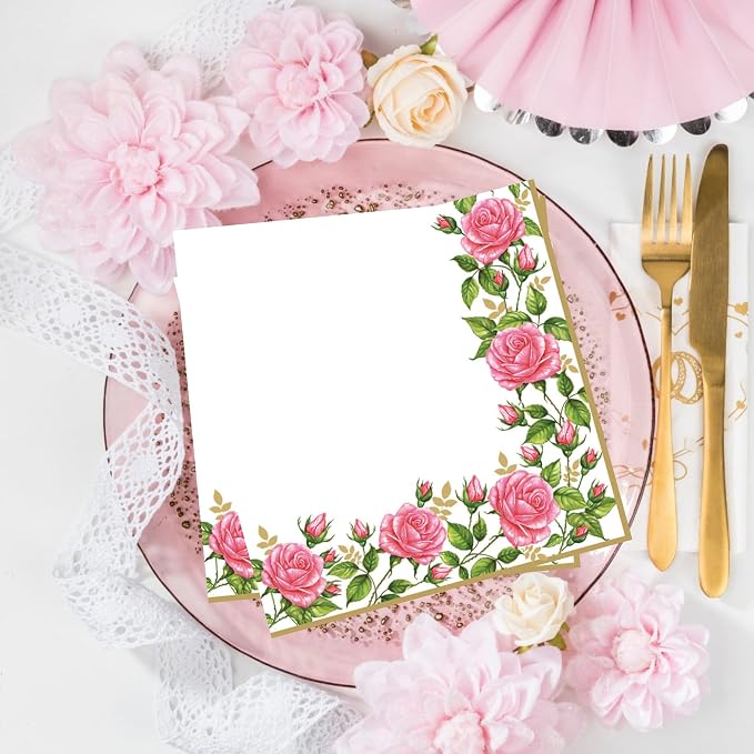 20-ct 13x13 Flowers Paper Luncheon Decoupage Napkins, 3-Ply Servilletas Printed - Image 2