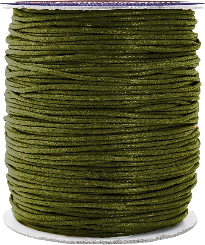 Mandala Crafts 1.5mm 109 Yards Dark Olive Green Cotton Waxed Cord by MandalaCrafts