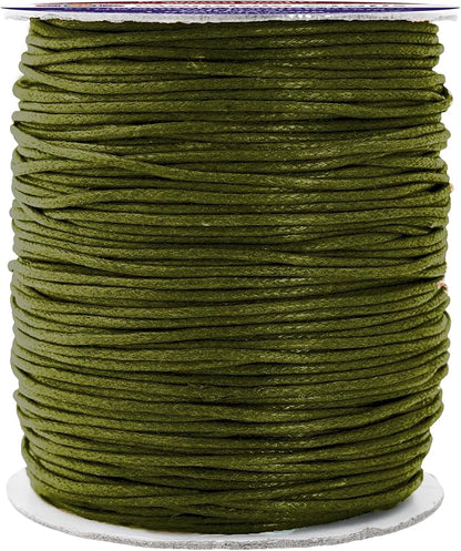 Mandala Crafts 1.5mm 109 Yards Dark Olive Green Cotton Waxed Cord by MandalaCrafts