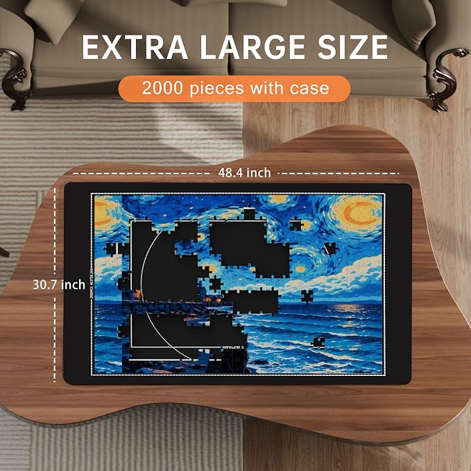 Lwoeo Jigsaw Puzzle Mat Roll Up 2000 Pieces, Large Puzzel Matt Rollup - Image 6