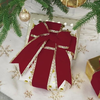 MEEDEE Burgundy Velvet 2.5 Inch Dark Red Christmas Ribbon 10 Yards Wired - Image 4