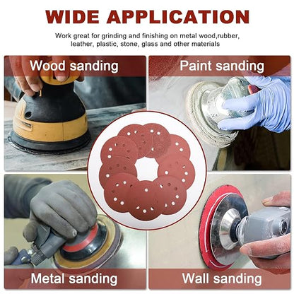 120 PCS 5 Inch Sanding Discs 40 Grit, 8 Hole Aluminum Oxide Hook and Loop Round - Image 7