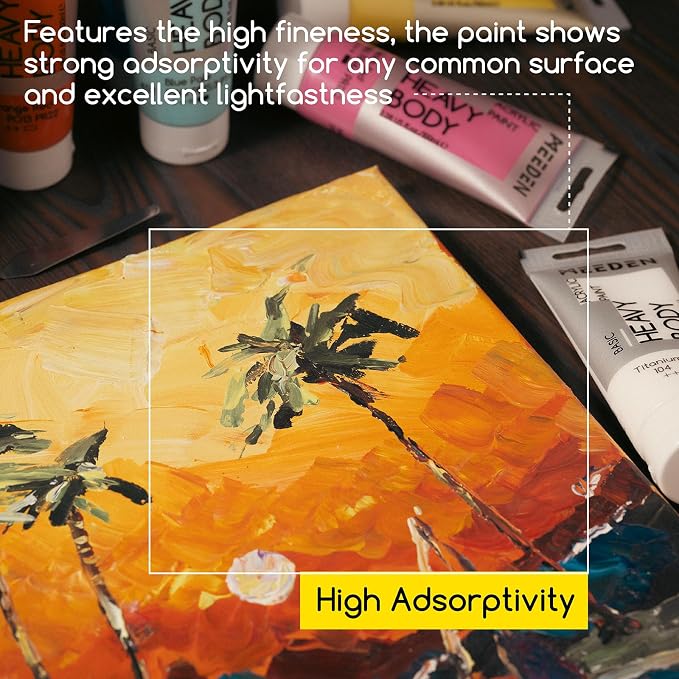 MEEDEN Acrylic Paint Scarlet Red: Bundled - 100ml/3.38oz x 2 Bulk Heavy Body - Image 4