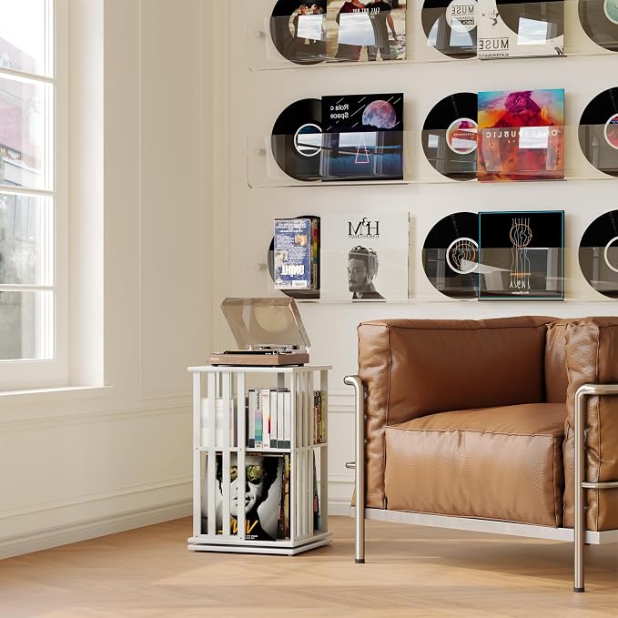 XIMN 360° Rotating Bamboo CD/DVD Shelf - Image 5