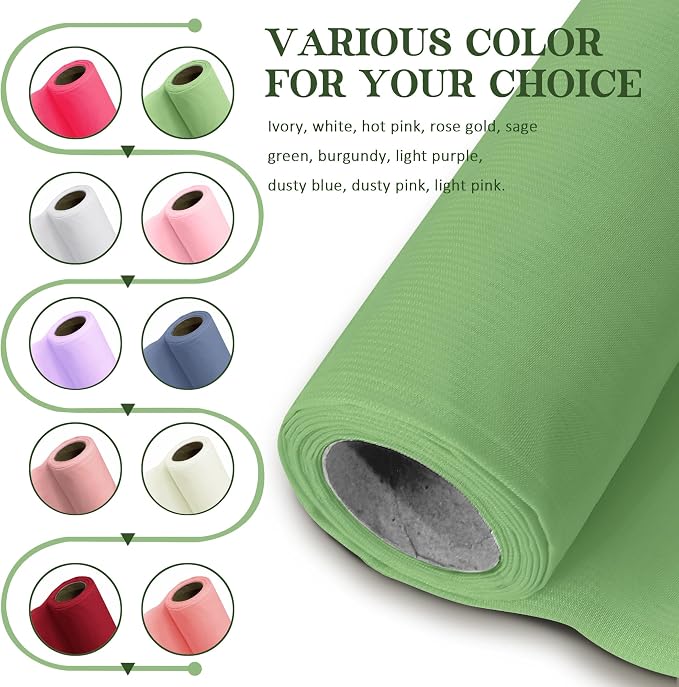 Horbaunal Dusty Sage Chiffon Fabric by The Yard, 1 Yard Continuous Sheer Fabric - Image 2
