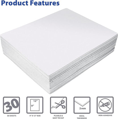 Better Office Products White EVA Foam Sheets, 30 Pack, 2mm Thick, 9 x 12 Inch - Image 3