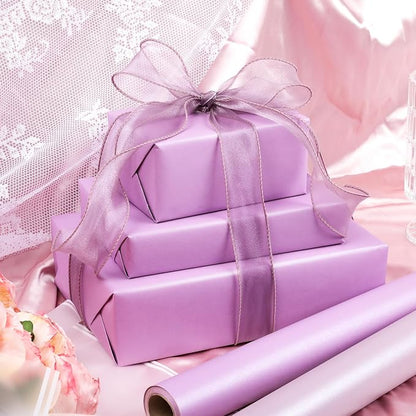 NESCCI Light Purple Matte Wrapping Paper, Solid Color Pearly-Lustre Paper - Image 4