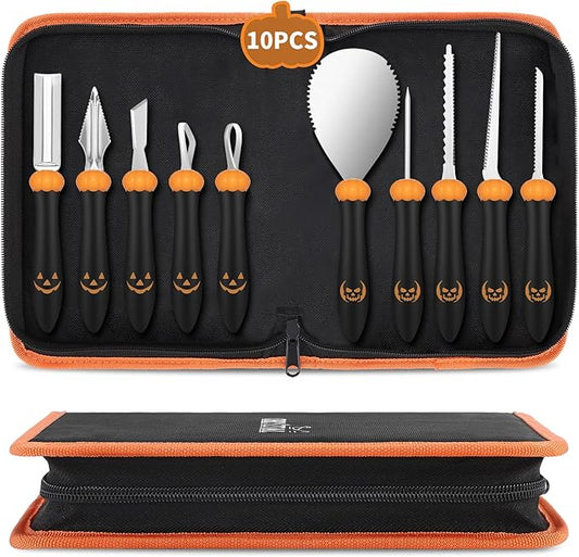 Pumpkin Carving Kit Tools Halloween, Professional Heavy Duty Carving Set by CHRYZTAL
