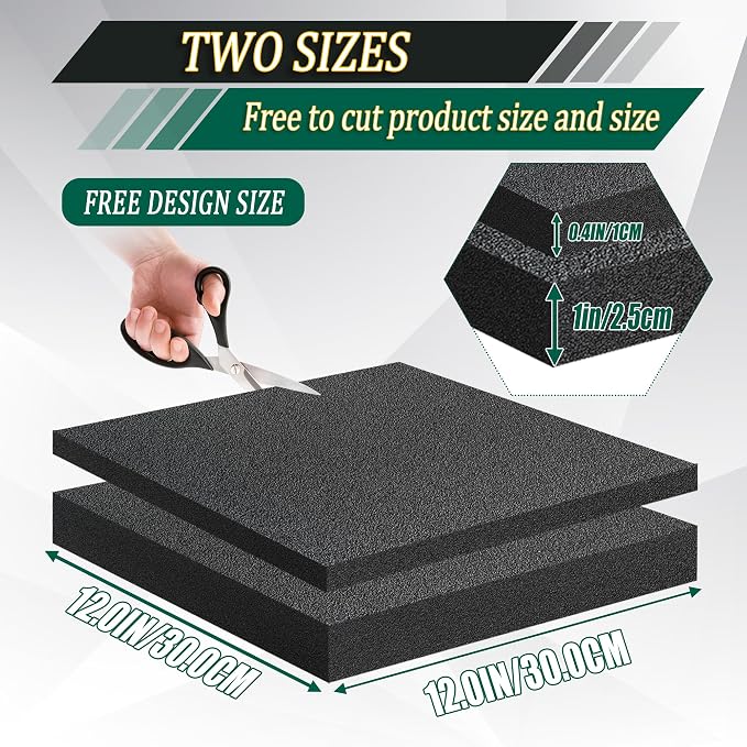 8 Pcs Polyethylene Foam Pads for Packing Foam Sheets 2 Size Cuttable High - Image 2