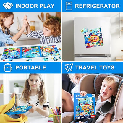 Magnetic Puzzles for Kids Ages 3-5, 3 in 1 Ocean World Toddlers Magnet Jigsaw - Image 8