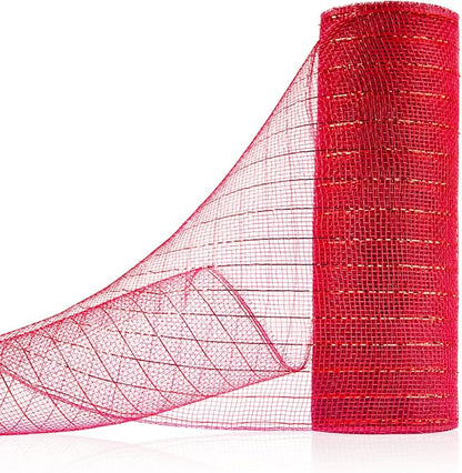 Anivia Deco Mesh Ribbon, 10inch x 30 Feet Each Roll Metallic Foil Mesh Ribbon by Anivia