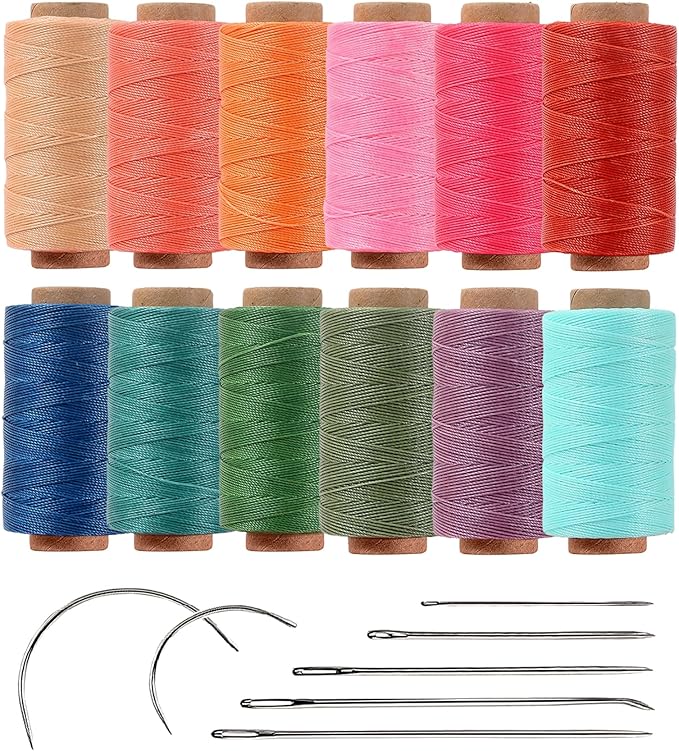 12 Colored Waxed Polyester Thread, 0.45mm Thinner Diameter, 115 Yards/Spool by Wearecommittedtohelpingpeoplecreatebeautifuluniqueandpersonalizedhandcraftedcreations