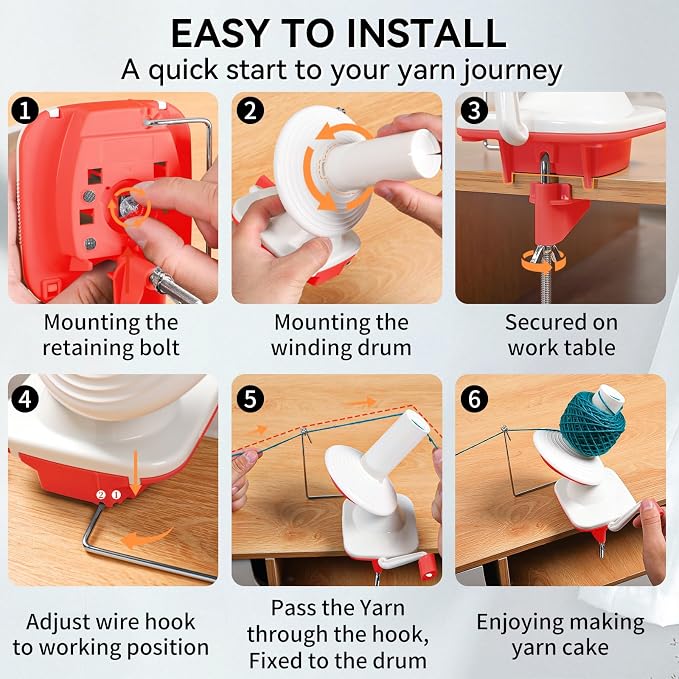SPEENSUN Yarn Spinner, Yarn Cake Winder, 3.5 OZ Easy-to-Install and Efficiently - Image 3