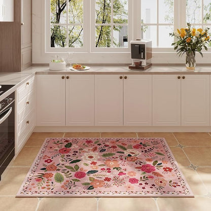 Rugcomf Door Mat Indoor Entrance 2x3 Rug Machine Washable Boho Floral Small - Image 5