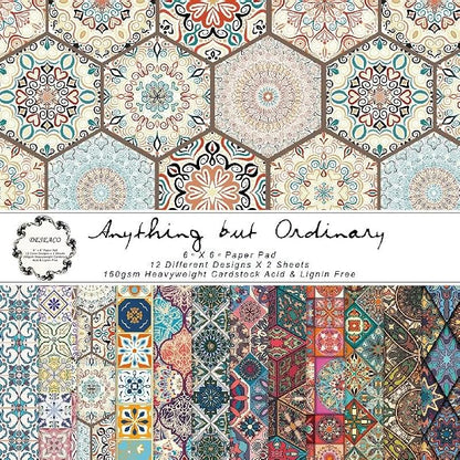 Groovy Boho Tribal Scrapbook Pad – 24 Bohemian Sheets - Image 2