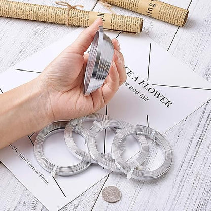 Fashewelry 5mm Aluminum Flat Bendable Craft Wire Silver 32.8Ft Nose Wire - Image 6