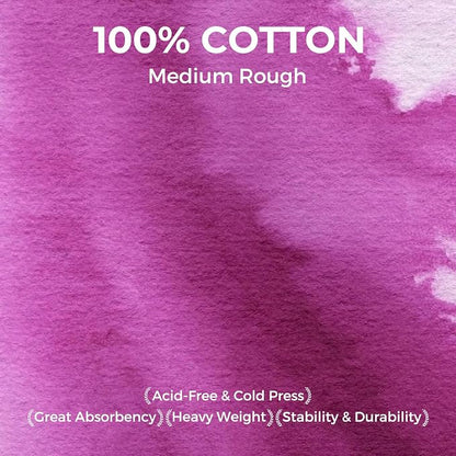Funto Watercolor Journal, 24 Sheets, 100% Cotton Cold Press, 300gsm/140lb - Image 3