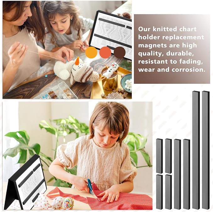 Flutesan 8 Pcs Knitting Chart Keeper Magnet Replacement Set Cross Stitch Line - Image 5