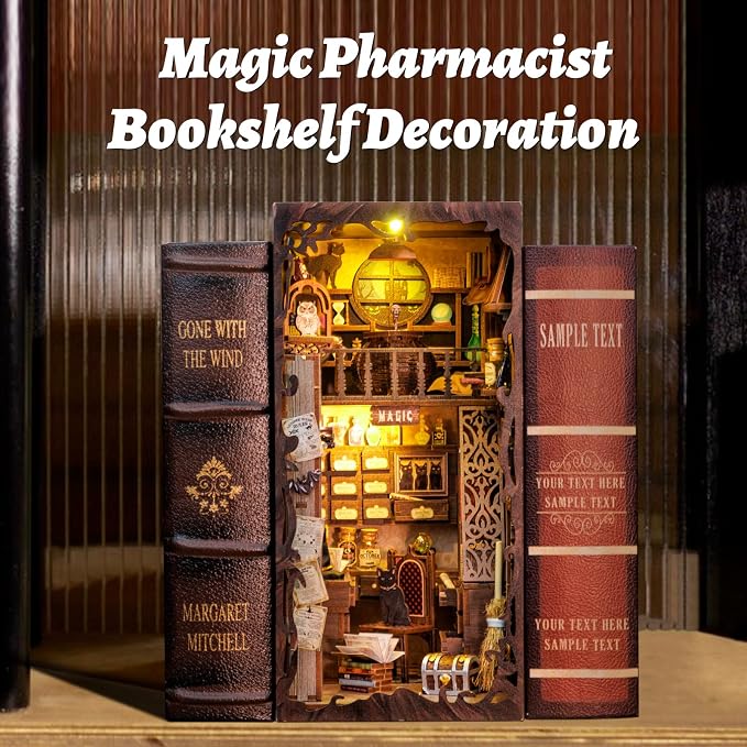 CUTEBEE Book Nook Kit, DIY Booknook Miniature House Tiny House 3D Wooden Puzzle - Image 2