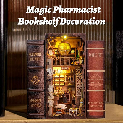 CUTEBEE Book Nook Kit, DIY Booknook Miniature House Tiny House 3D Wooden Puzzle - Image 2