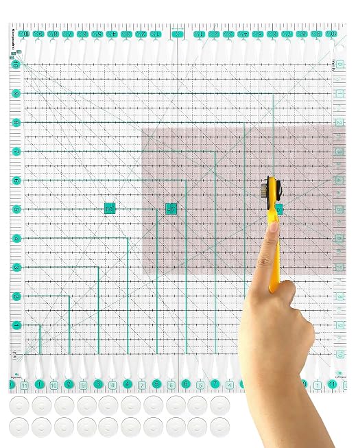 Quilting Ruler for Precise Fabric Cutting 11.5" x 10.5" Quilt Rulers Quilting by Karpoulra