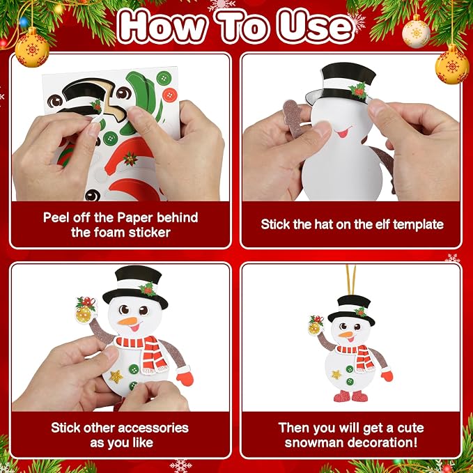 Fennoral 12 Pack Snowman Craft Kits - Image 3